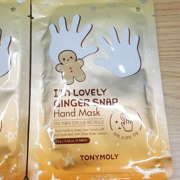 TONYMOLY I'm Lovely Ginger Snap Hand Mask Set of 2 Total 4 Sheets - Picture 2 of 4